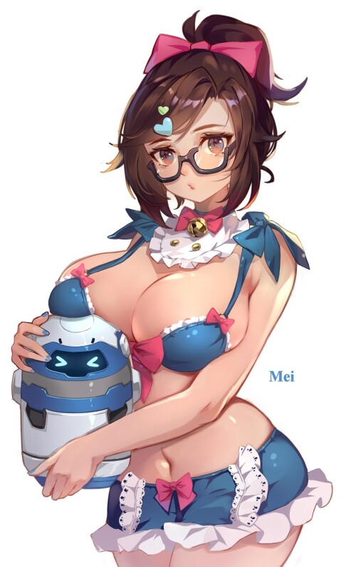  mei and snowball overwatch and 1 more drawn by melailai sample 5b80b2433143561c62bc05b523bd0ed1