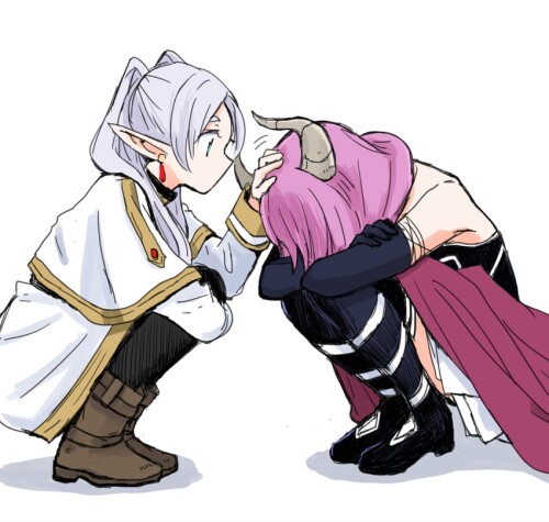  frieren and aura sousou no frieren drawn by mutsu layergreen sample a608e49d119cceca69b241a99f23563