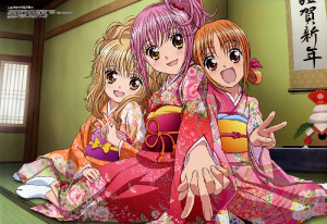 Konachan.com 44981 hinamori amu japanese clothes kimono mashiro rima megami peach pit pink hair sai 