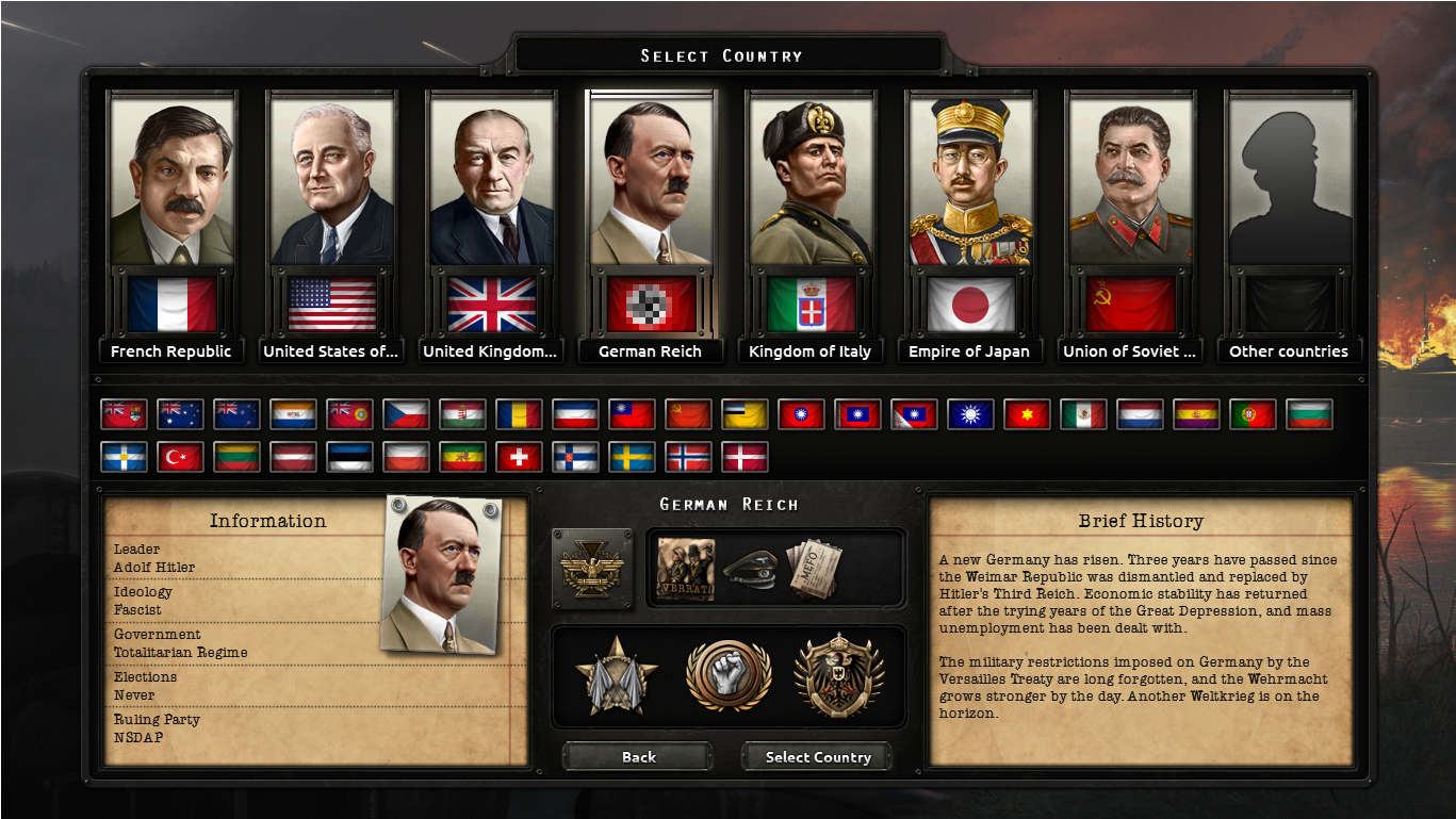 hoi4 interface to select countries to play