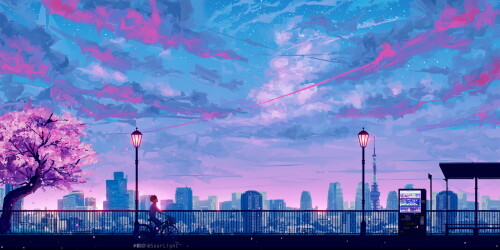 4800x2400 ,wallpaper ,illustration ,city ,anime ,painting ,drawing
,SeerLight ,landscape ,bicycle ,fantasy art
,cityscape ,urban skyline ,pollution ,sky ,tower #18daystogo