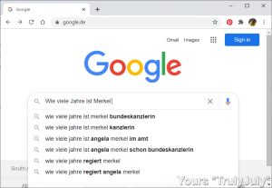 Search suggestion Wie viele Jahre ist Merkel Bundeskanzlerin TrulyJuly
