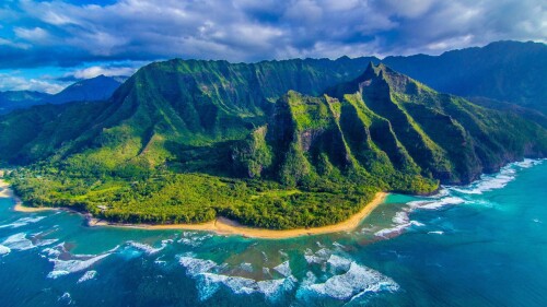 2560x1440 #ocean #hawaii #mountain #paradise #wallpaper #12pmtosunset