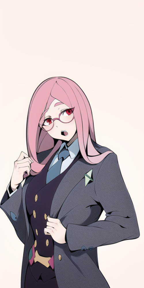 masterpiece, sucy manbavaran, little witch academia, pink hair, long hair, suit, s 1125733953
