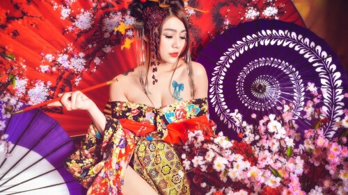 1536 x 864 #wallpaper ,people wallpaper ,models
,female ,people ,beautiful girls ,flower ladies ,red
,women ,geisha