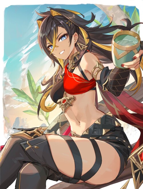  dehya genshin impact drawn by yu ri sample 593671a26937bb0af2343142d795302a
