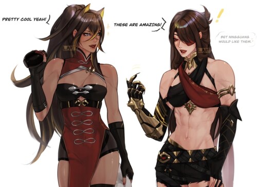  beidou and dehya genshin impact drawn by lart art1 sample 538c036ddc533c42b08a46f26e3e0d5a