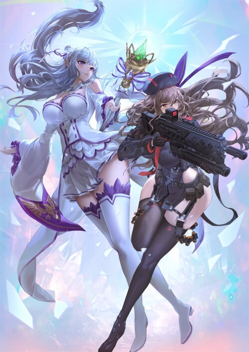  emilia rapi and kayli mills re zero kara hajimeru isekai seikatsu and 1 more drawn by eru eru illus