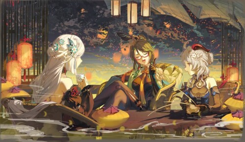  ganyu shenhe cloud retainer xianyun ganyu and 1 more genshin impact drawn by rafaelaaa sample 0fd5f