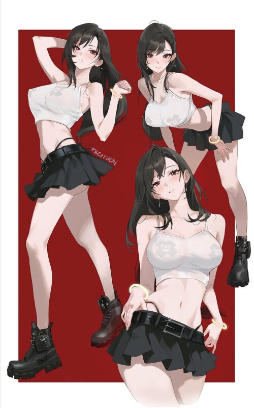  tifa lockhart final fantasy and 2 more drawn by rucarachi sample 28487c9fcfdba1317bf846a71f7a5a65