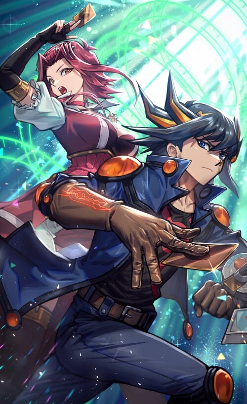  izayoi aki and fudo yusei yu gi oh and 1 more drawn by bboockss sample 8e8f595a2ca71b9070cb207501f4