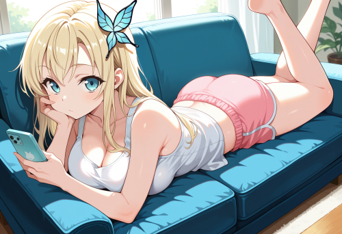 1 0 00034 0.25, 1girl, kashiwazaki sena, memoi, blue eyes, bdsm, tape gag, looking at viewer, on blu
