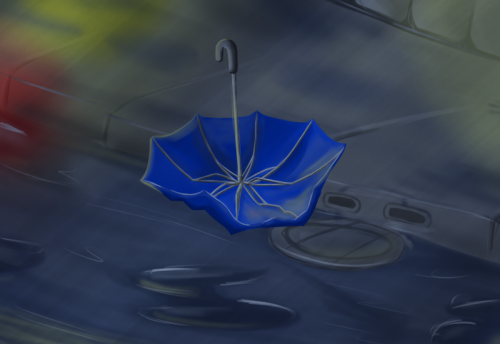 little blue umbrella