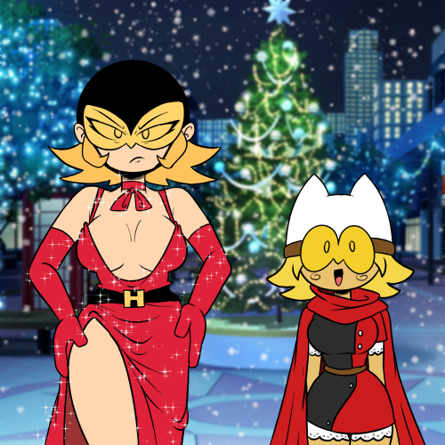 Iron Hawk and Owl Girl Xmas dress